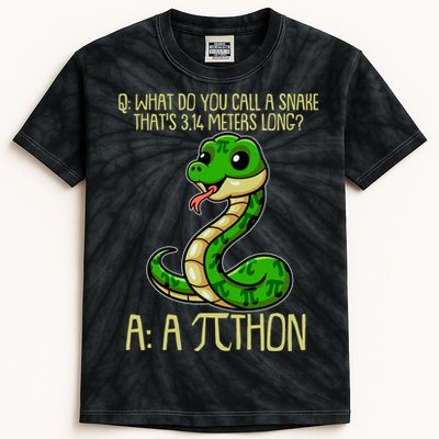 Funny Pi Day 314 PiThon Python Snake Joke Kids Tie-Dye T-Shirt