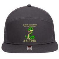 Funny Pi Day 314 PiThon Python Snake Joke 7 Panel Mesh Trucker Snapback Hat