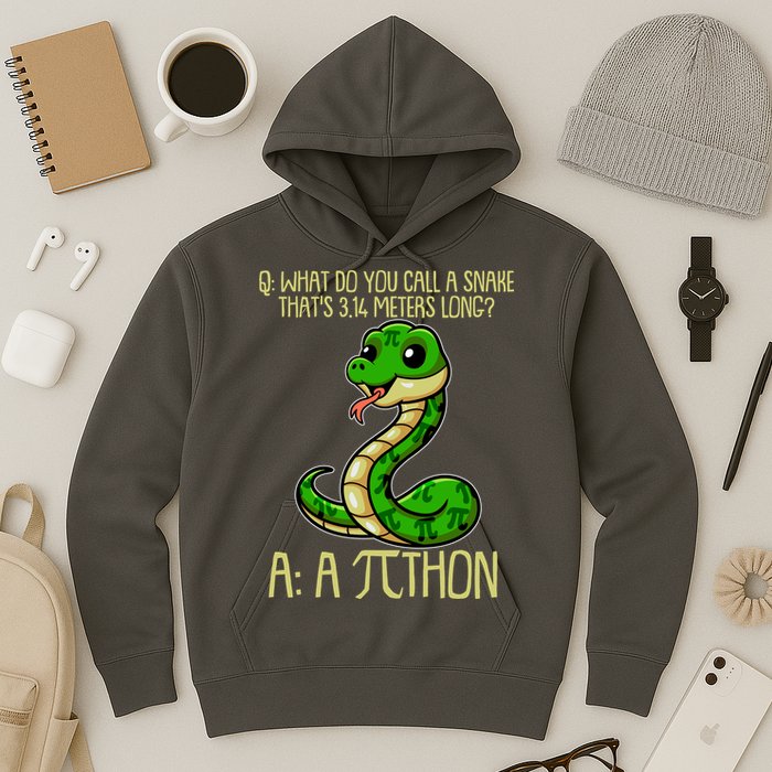 Funny Pi Day 314 PiThon Python Snake Joke Hoodie