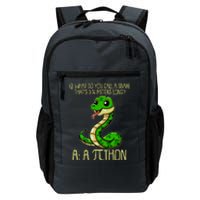 Funny Pi Day 314 PiThon Python Snake Joke Daily Commute Backpack