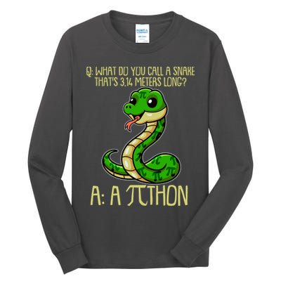 Funny Pi Day 314 PiThon Python Snake Joke Tall Long Sleeve T-Shirt
