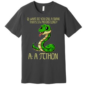 Funny Pi Day 314 PiThon Python Snake Joke Premium T-Shirt