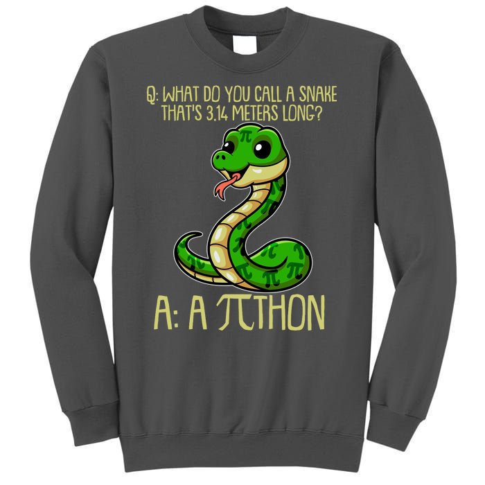 Funny Pi Day 314 PiThon Python Snake Joke Tall Sweatshirt