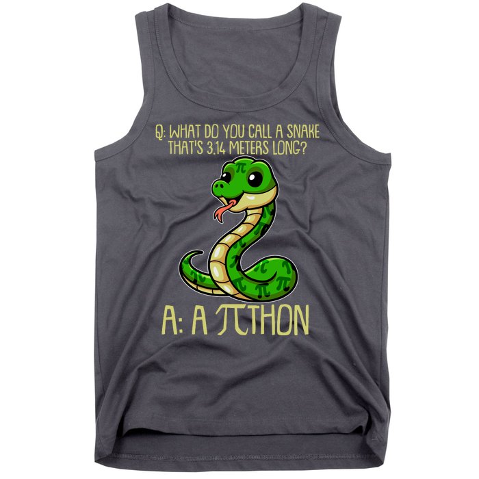 Funny Pi Day 314 PiThon Python Snake Joke Tank Top