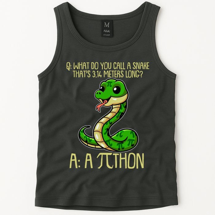 Funny Pi Day 314 PiThon Python Snake Joke Tank Top