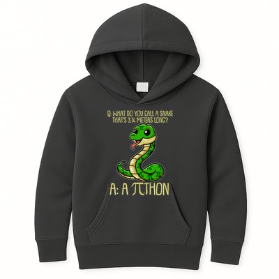 Funny Pi Day 314 PiThon Python Snake Joke Kids Hoodie