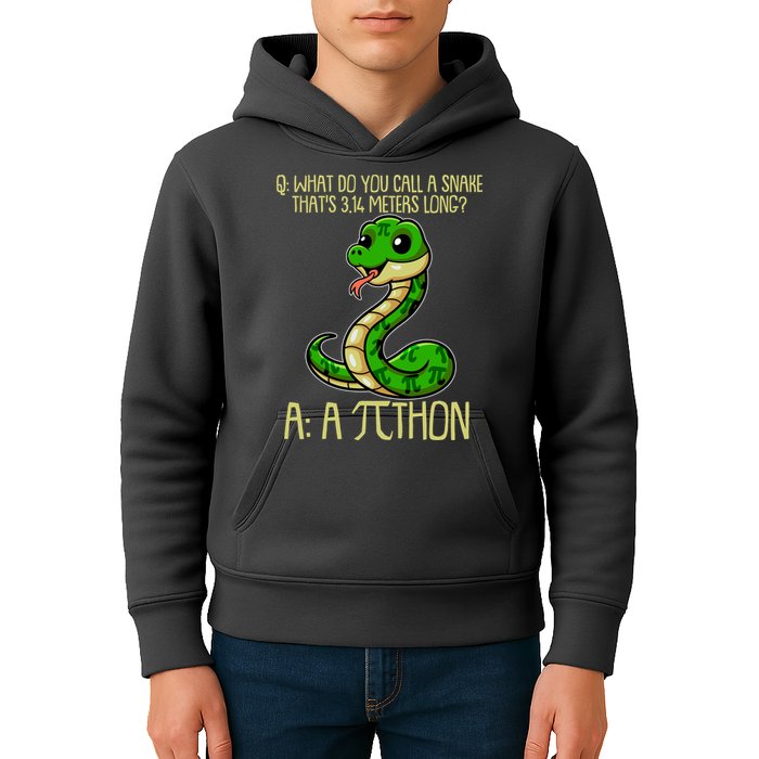 Funny Pi Day 314 PiThon Python Snake Joke Kids Hoodie