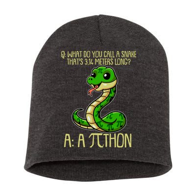 Funny Pi Day 314 PiThon Python Snake Joke Short Acrylic Beanie