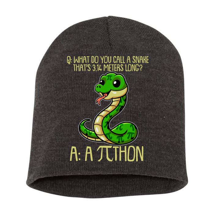 Funny Pi Day 314 PiThon Python Snake Joke Short Acrylic Beanie