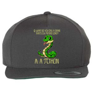 Funny Pi Day 314 PiThon Python Snake Joke Wool Snapback Cap