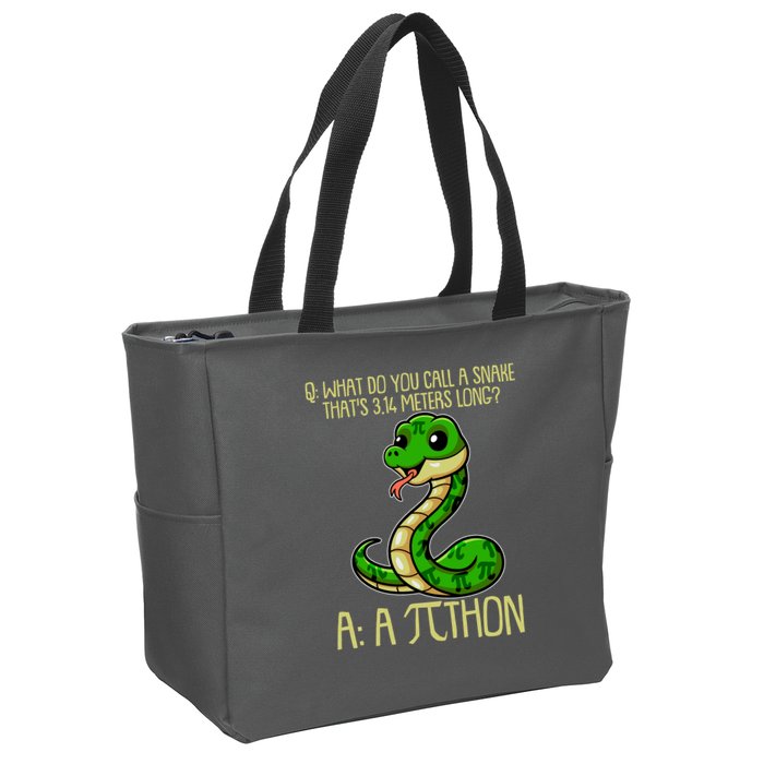 Funny Pi Day 314 PiThon Python Snake Joke Zip Tote Bag