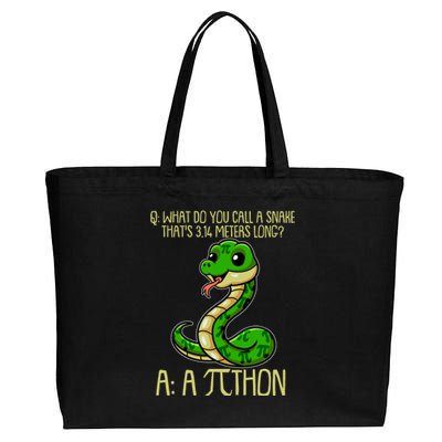 Funny Pi Day 314 PiThon Python Snake Joke Cotton Canvas Jumbo Tote