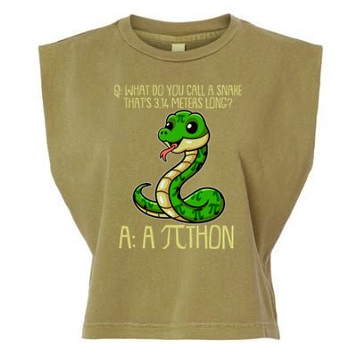Funny Pi Day 314 PiThon Python Snake Joke Garment-Dyed Women's Muscle Tee