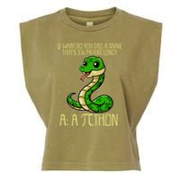 Funny Pi Day 314 PiThon Python Snake Joke Garment-Dyed Women's Muscle Tee