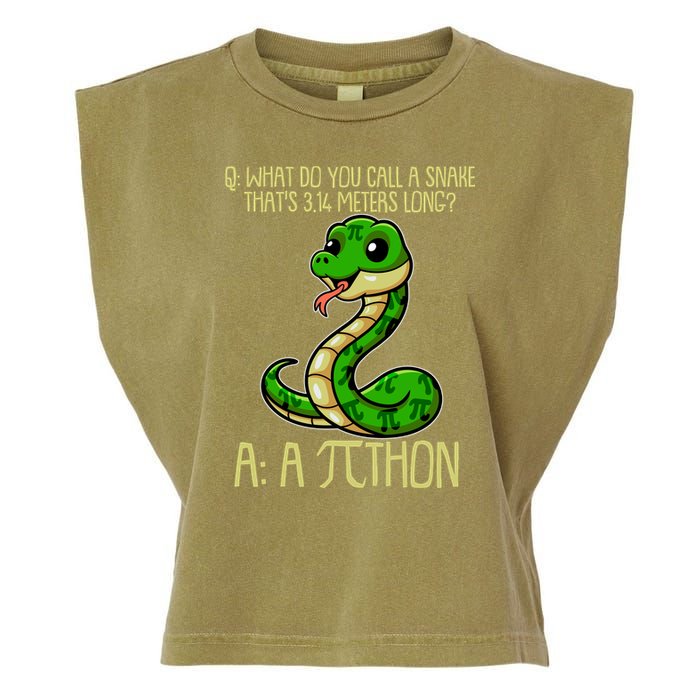 Funny Pi Day 314 PiThon Python Snake Joke Garment-Dyed Women's Muscle Tee