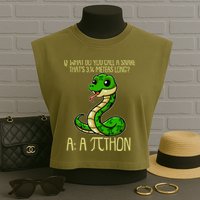 Funny Pi Day 314 PiThon Python Snake Joke Garment-Dyed Women's Muscle Tee