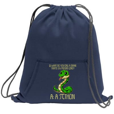 Funny Pi Day 314 PiThon Python Snake Joke Sweatshirt Cinch Pack Bag