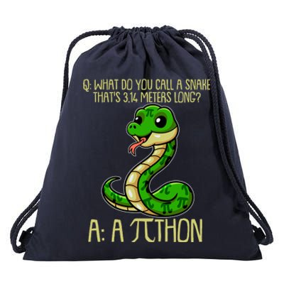 Funny Pi Day 314 PiThon Python Snake Joke Drawstring Bag