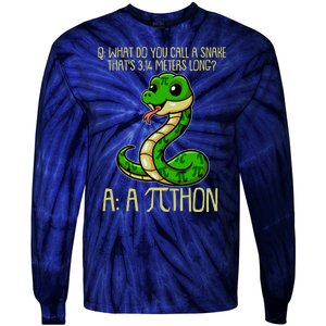 Funny Pi Day 314 PiThon Python Snake Joke Tie-Dye Long Sleeve Shirt