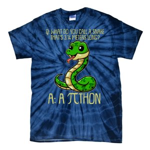 Funny Pi Day 314 PiThon Python Snake Joke Tie-Dye T-Shirt