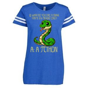 Funny Pi Day 314 PiThon Python Snake Joke Enza Ladies Jersey Football T-Shirt