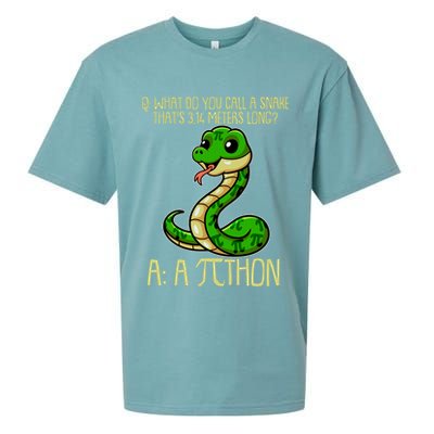 Funny Pi Day 314 PiThon Python Snake Joke Sueded Cloud Jersey T-Shirt