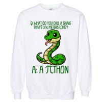 Funny Pi Day 314 PiThon Python Snake Joke Garment-Dyed Sweatshirt