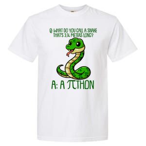 Funny Pi Day 314 PiThon Python Snake Joke Garment-Dyed Heavyweight T-Shirt