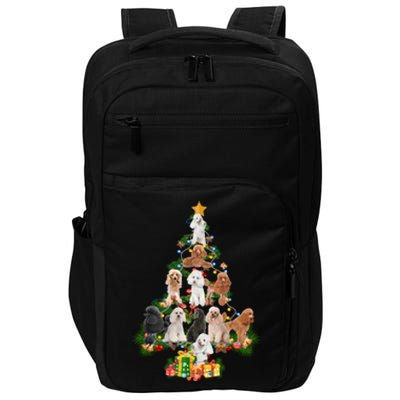 Funny Poodles Dog Merry Christmas Tree Poodles Lover Xmas Gift Impact Tech Backpack