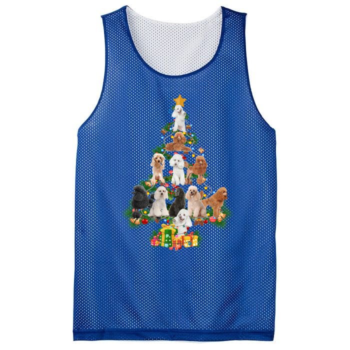 Funny Poodles Dog Merry Christmas Tree Poodles Lover Xmas Gift Mesh Reversible Basketball Jersey Tank