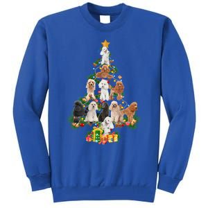 Funny Poodles Dog Merry Christmas Tree Poodles Lover Xmas Gift Tall Sweatshirt