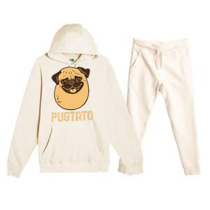 Funny Pug Dog Potato Cute Pugtato Dog Lovers Best Gift Premium Hooded Sweatsuit Set