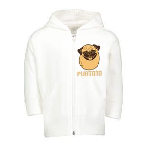 Funny Pug Dog Potato Cute Pugtato Dog Lovers Best Gift Toddler Zip Fleece Hoodie