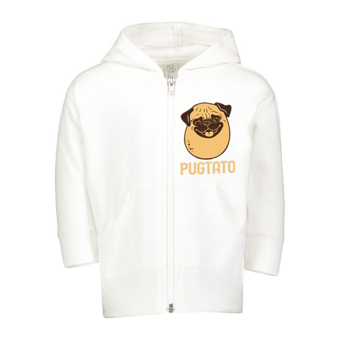 Funny Pug Dog Potato Cute Pugtato Dog Lovers Best Gift Toddler Zip Fleece Hoodie