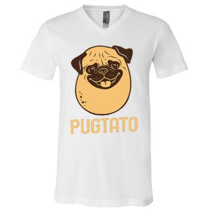 Funny Pug Dog Potato Cute Pugtato Dog Lovers Best Gift V-Neck T-Shirt