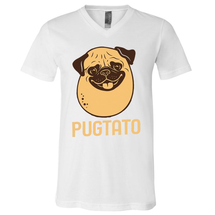 Funny Pug Dog Potato Cute Pugtato Dog Lovers Best Gift V-Neck T-Shirt