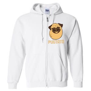 Funny Pug Dog Potato Cute Pugtato Dog Lovers Best Gift Full Zip Hoodie