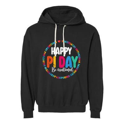 Funny Pi Day Be Irrational Spiral Pi Math For Pi Day 3.14 Garment-Dyed Fleece Hoodie