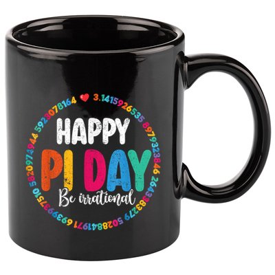 Funny Pi Day Be Irrational Spiral Pi Math For Pi Day 3.14 11oz C Handle Ceramic Mug