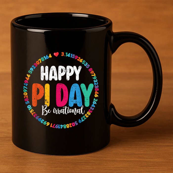 Funny Pi Day Be Irrational Spiral Pi Math For Pi Day 3.14 11oz C Handle Ceramic Mug