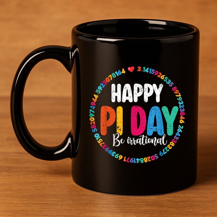 Funny Pi Day Be Irrational Spiral Pi Math For Pi Day 3.14 11oz C Handle Ceramic Mug