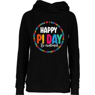 Funny Pi Day Be Irrational Spiral Pi Math For Pi Day 3.14 Womens Funnel Neck Pullover Hood