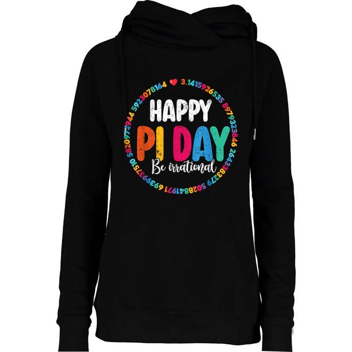 Funny Pi Day Be Irrational Spiral Pi Math For Pi Day 3.14 Womens Funnel Neck Pullover Hood