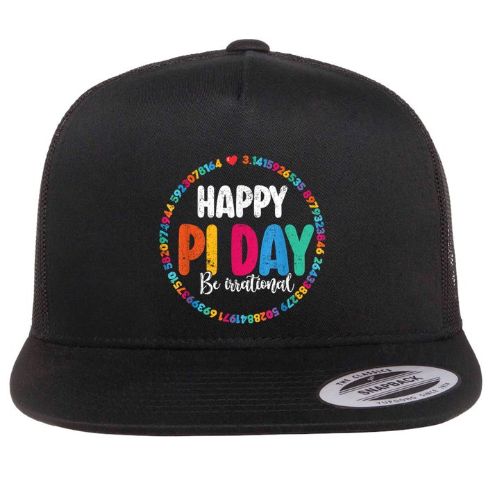 Funny Pi Day Be Irrational Spiral Pi Math For Pi Day 3.14 Flatbill Hat