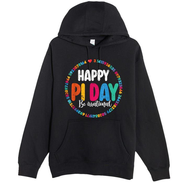 Funny Pi Day Be Irrational Spiral Pi Math For Pi Day 3.14 Premium Pullover Hoodie