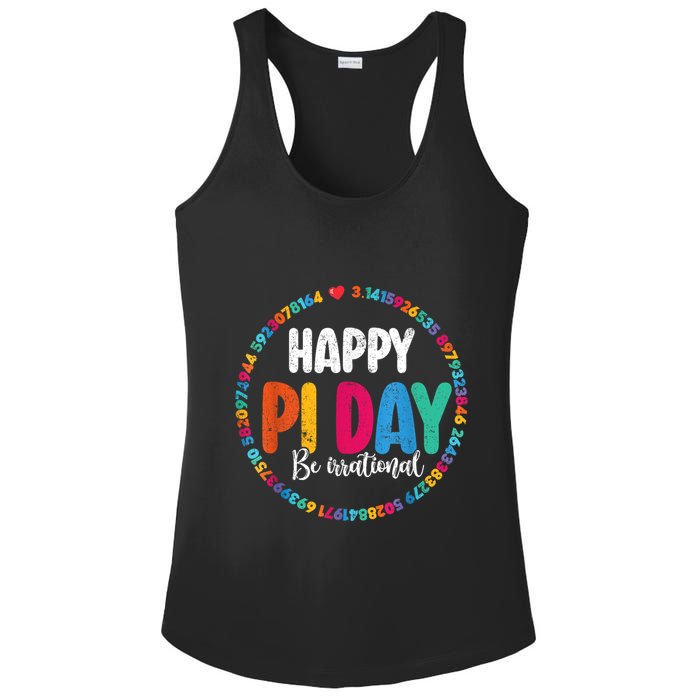 Funny Pi Day Be Irrational Spiral Pi Math For Pi Day 3.14 Ladies PosiCharge Competitor Racerback Tank