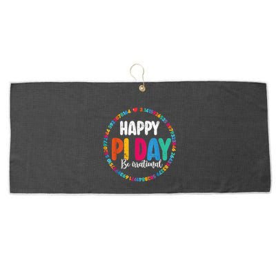 Funny Pi Day Be Irrational Spiral Pi Math For Pi Day 3.14 Large Microfiber Waffle Golf Towel