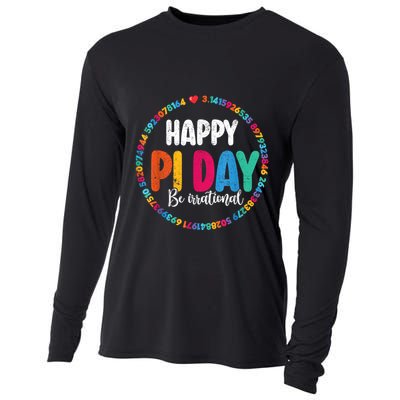 Funny Pi Day Be Irrational Spiral Pi Math For Pi Day 3.14 Cooling Performance Long Sleeve Crew