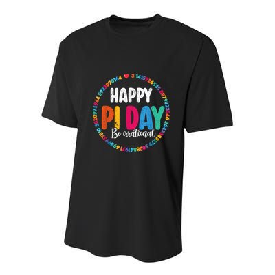 Funny Pi Day Be Irrational Spiral Pi Math For Pi Day 3.14 Youth Performance Sprint T-Shirt