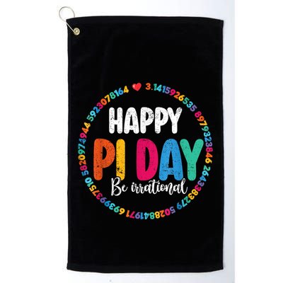 Funny Pi Day Be Irrational Spiral Pi Math For Pi Day 3.14 Golf Towel